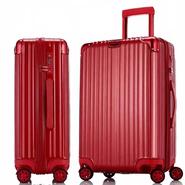 Design Hardshell Spinner Suitcase Set Red Travel Luggage - 1