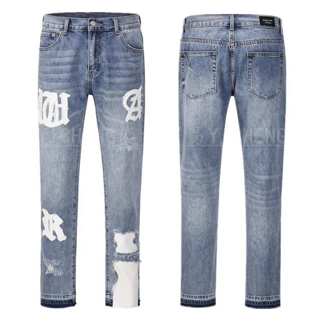 Unbranded Jeans Washed distressed denim product detail image 12