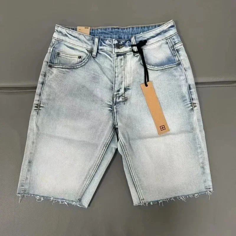 Ksubi Shorts Distressed denim with graphic back patch — K31