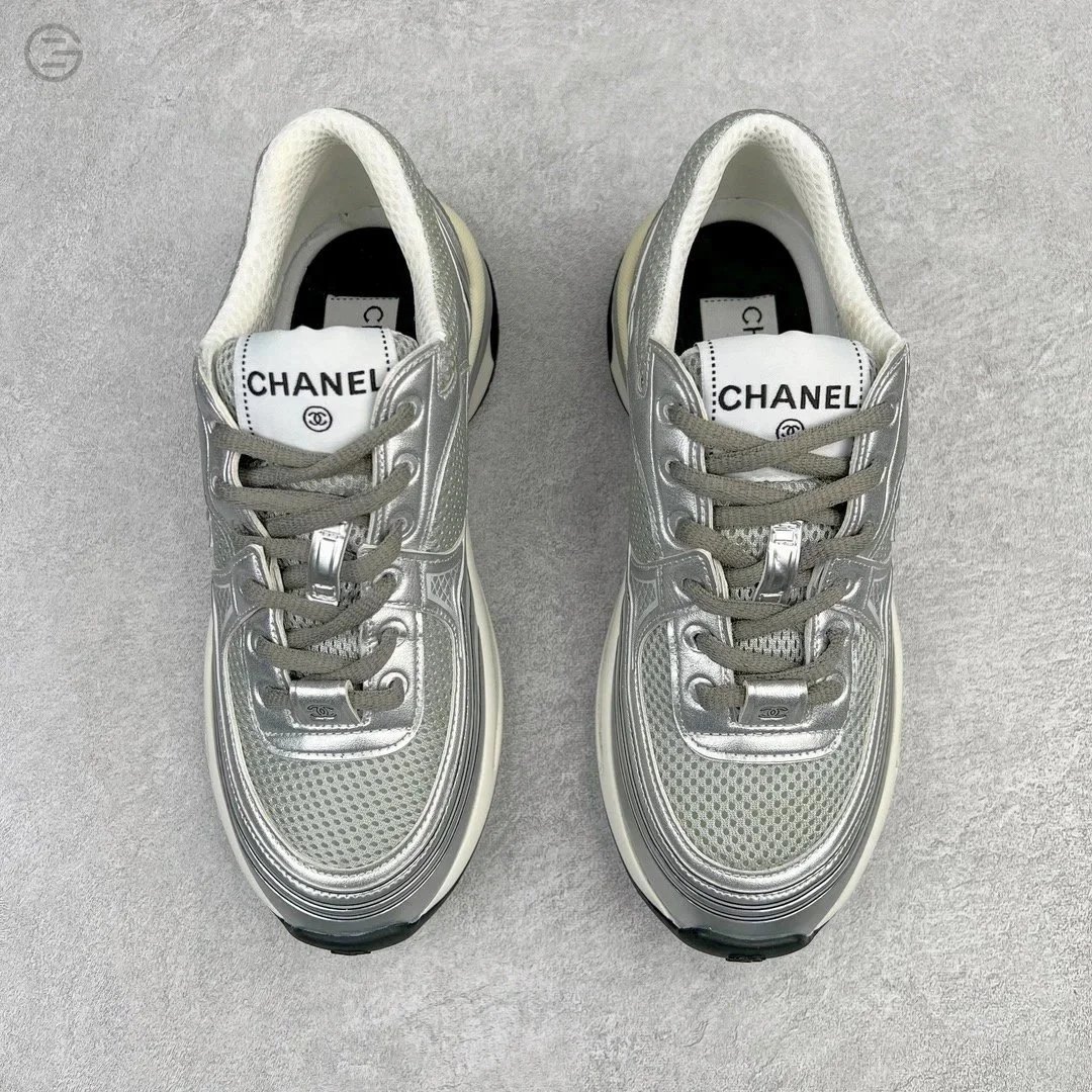 Chanel Runway Sneakers Orange and Brown Mesh Leather Chunky Sneakers - 3