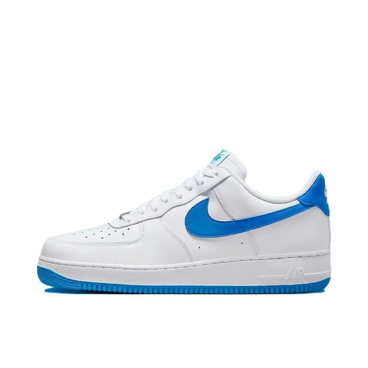 Nike Sneakers Air Force 1 Low with skeletal Swoosh detail — White and blue