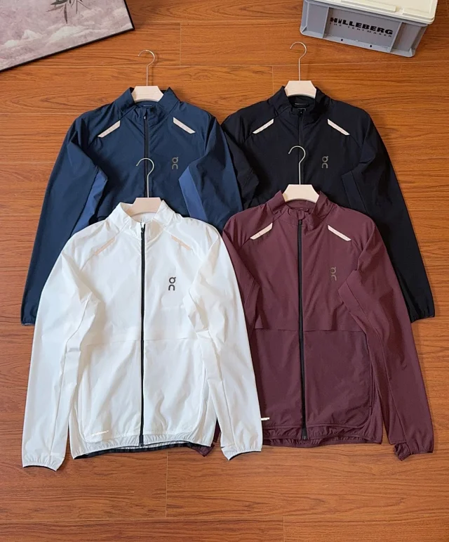 On Jackets Lightweight zip-front running jacket with reflective shoulder trim product detail image 1
