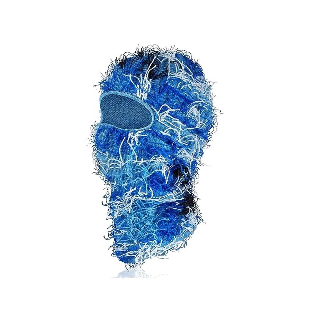 Unbranded Hats Knitted Single-Hole Balaclava — Gleaming Shadow Blue