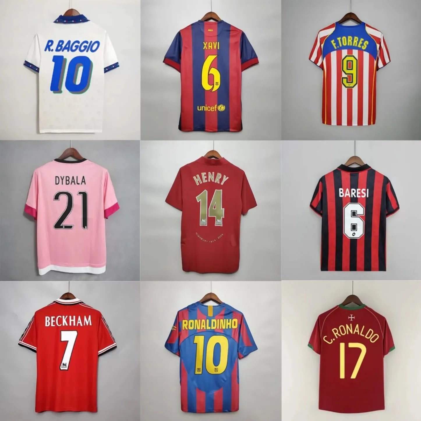 Retro Football Jerseys Multi Color Vintage Style