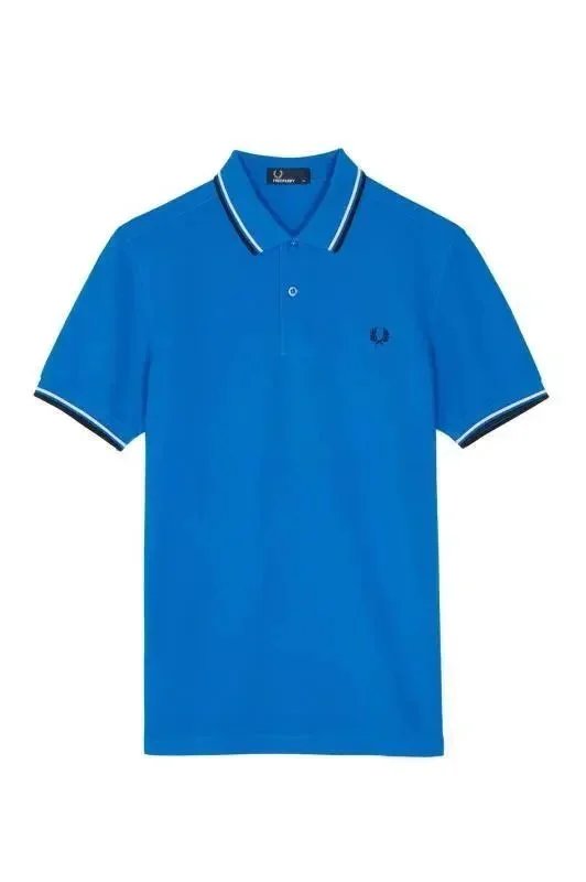 Fred Perry Shirts Short-Sleeve Tipped Polo Shirt — Blue