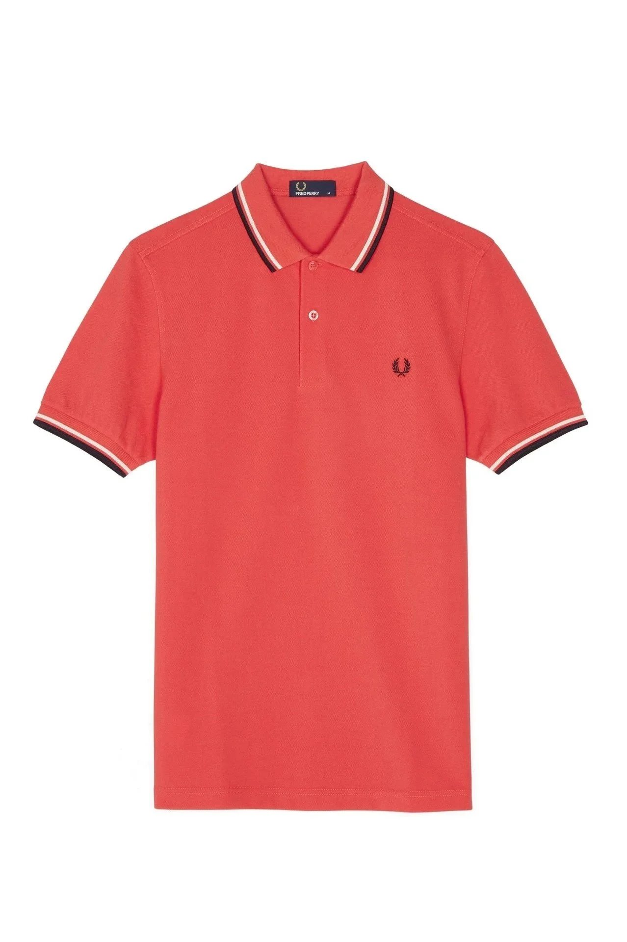 Fred Perry Shirts Short-Sleeve Tipped Polo Shirt — Pink