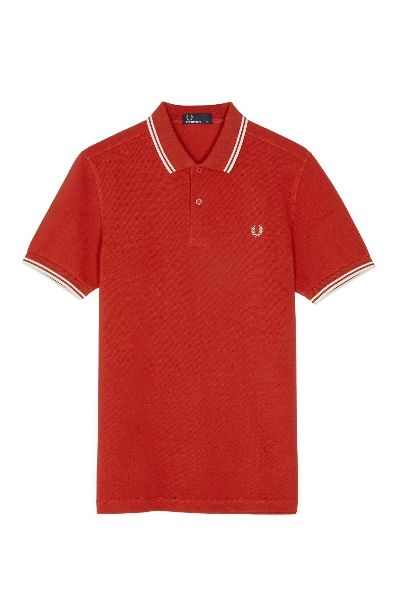 Fred Perry Shirts Short-Sleeve Tipped Polo Shirt — Red and white