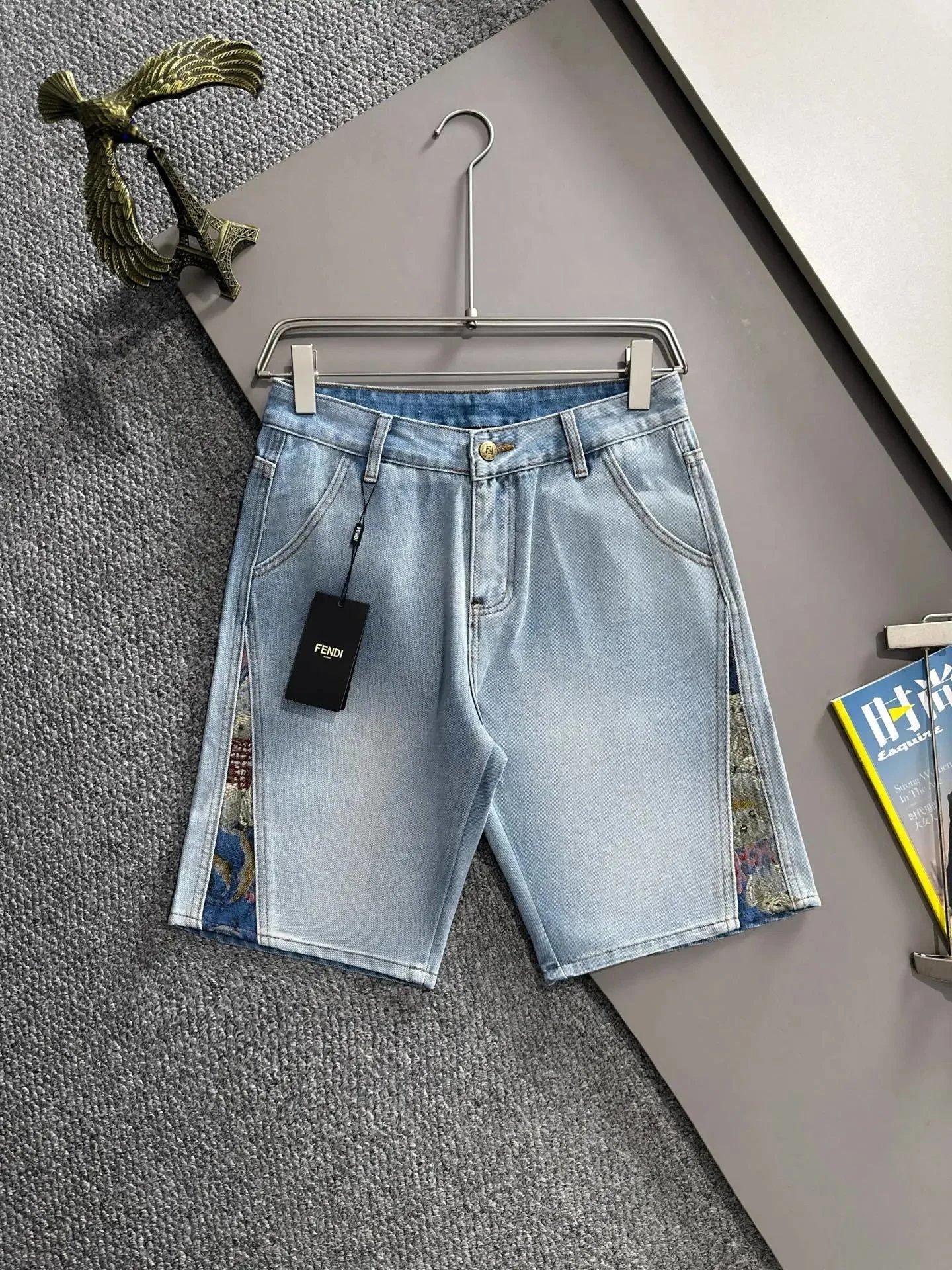 Louis Vuitton Shorts Denim with Patterned Cuffs — F*ENDI