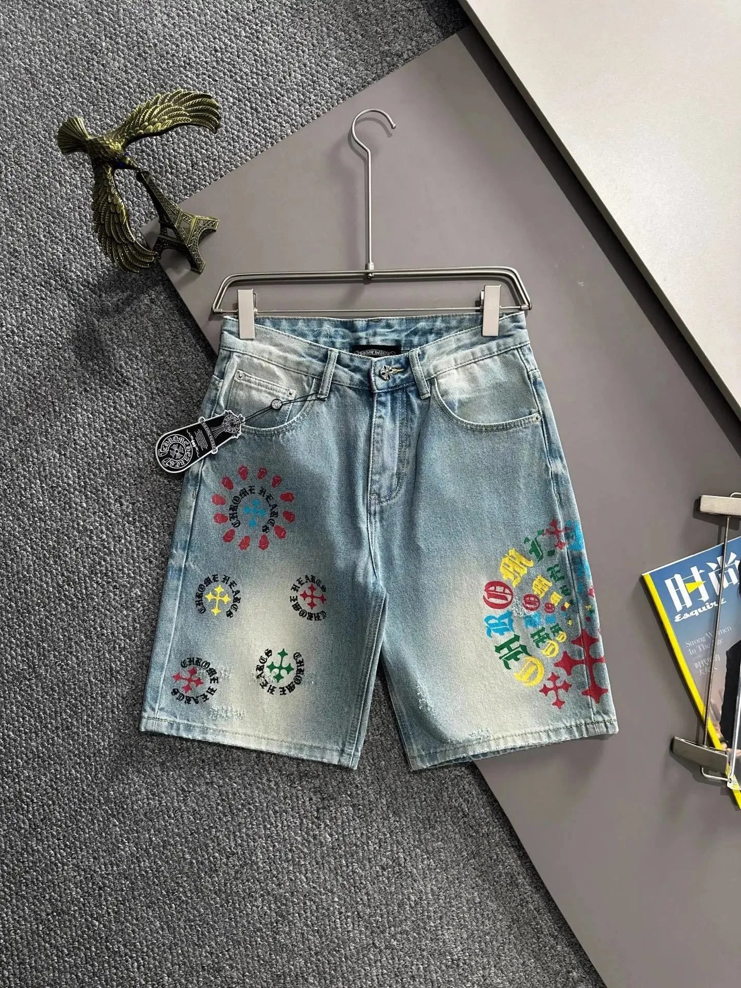 Louis Vuitton Shorts Denim with Patterned Cuffs — C*hrome Hearts