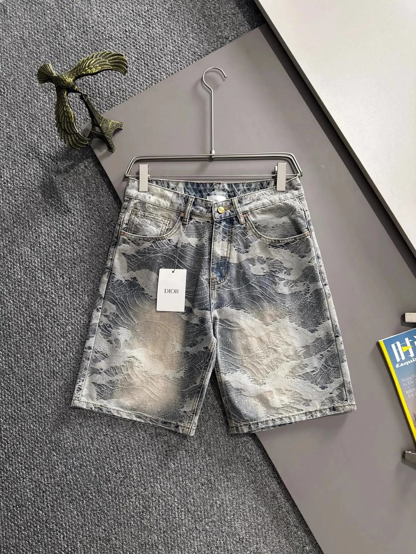 Louis Vuitton Shorts Denim with Patterned Cuffs — D*IOR