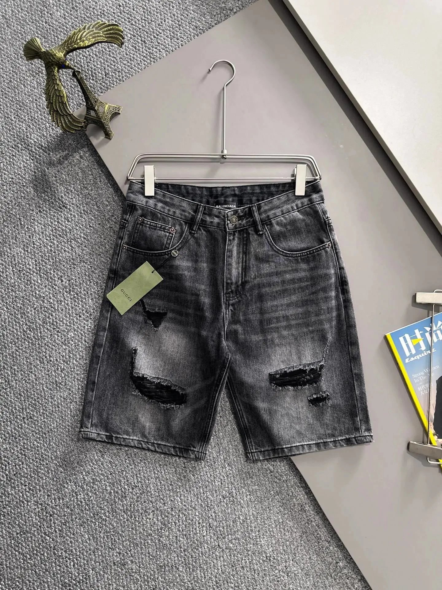 Louis Vuitton Shorts Denim with Patterned Cuffs — GU*CCI
