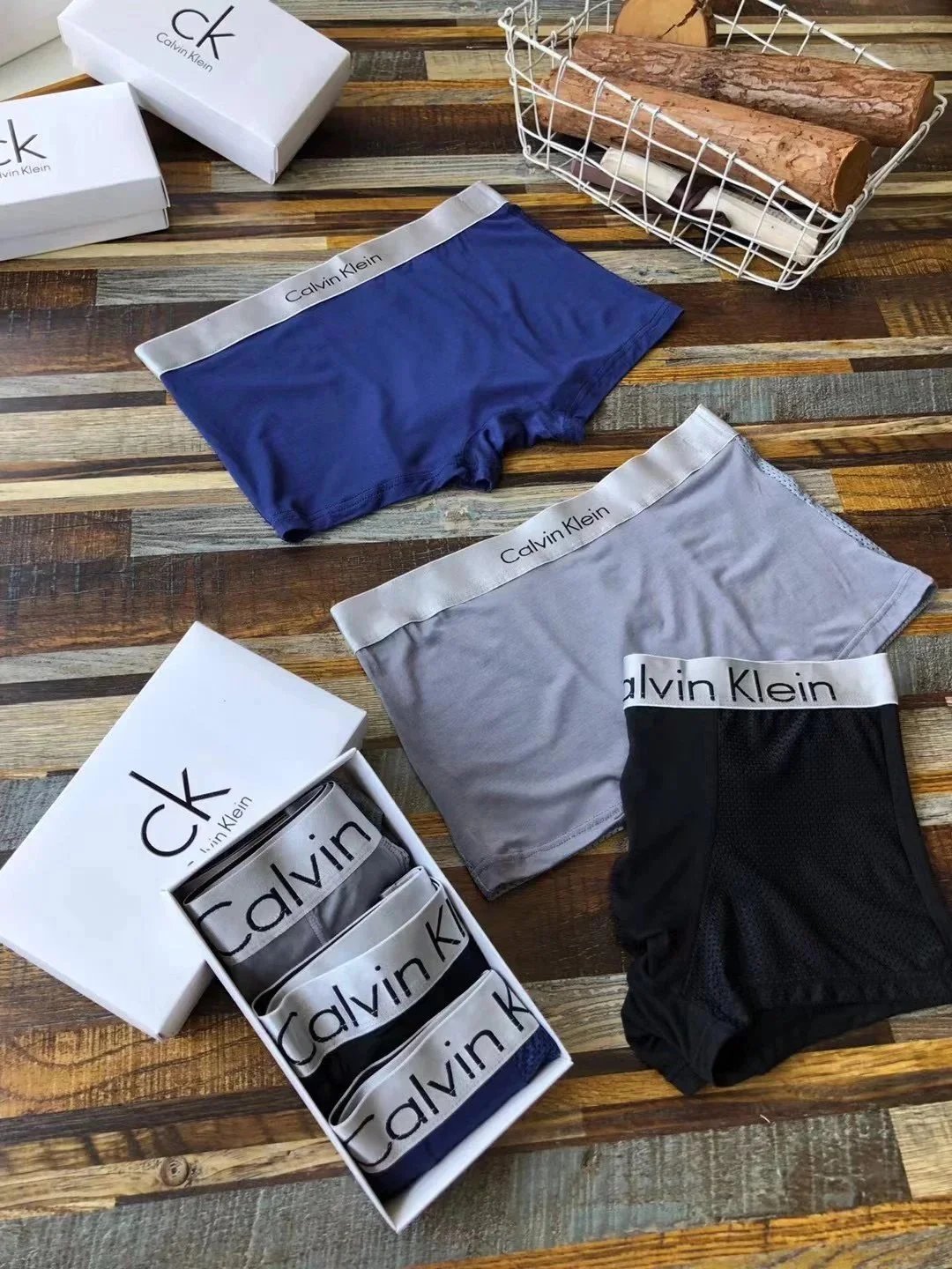 Calvin Klein Underwear Men's mesh boxer briefs, 3-pack image 3