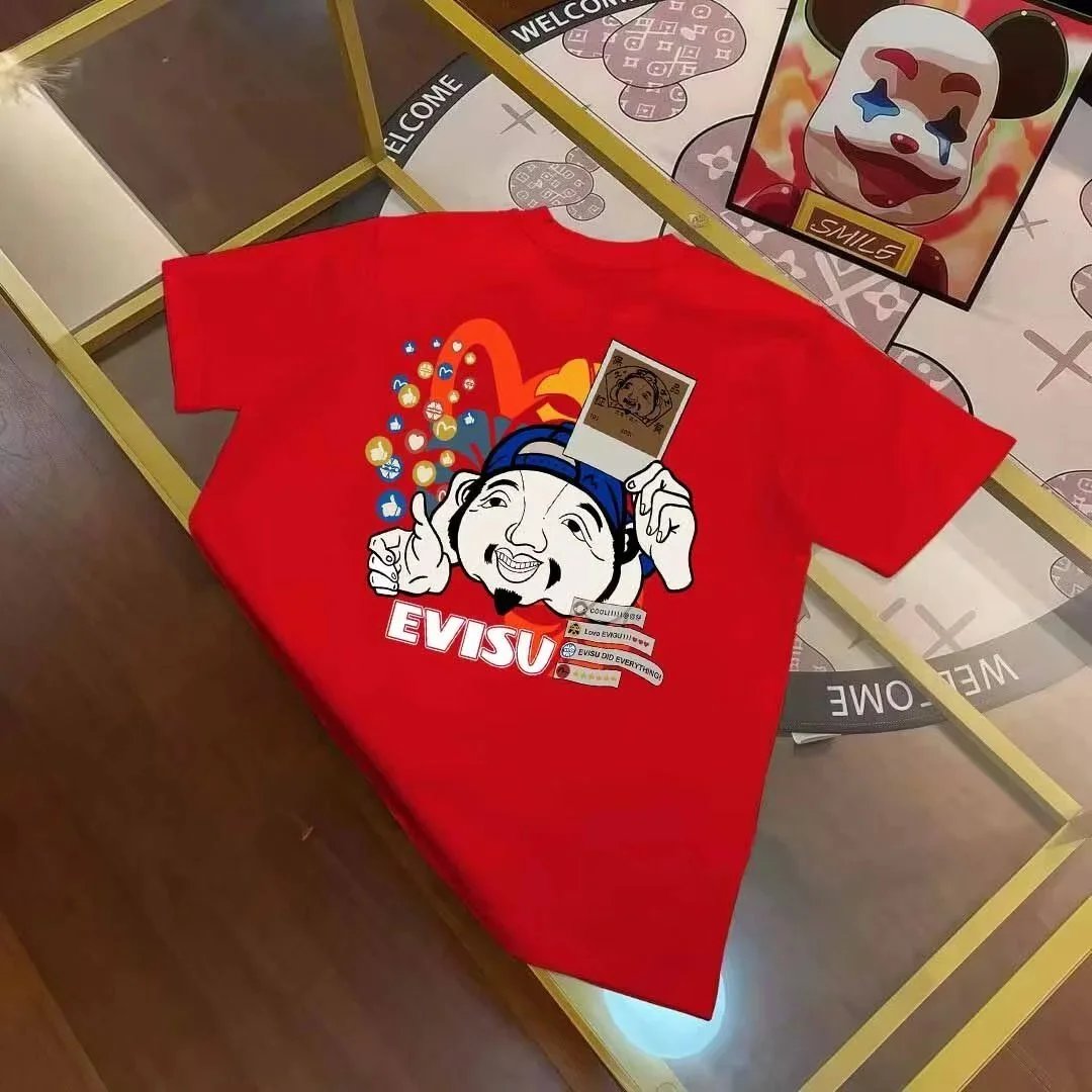 Evisu T-Shirts Short-Sleeve T-Shirt with Seagull Graphic — EV *ISU