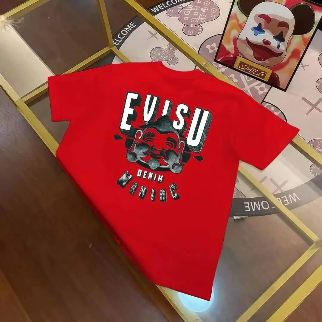 Evisu T-Shirts Short-Sleeve T-Shirt with Seagull Graphic — E*V IS U