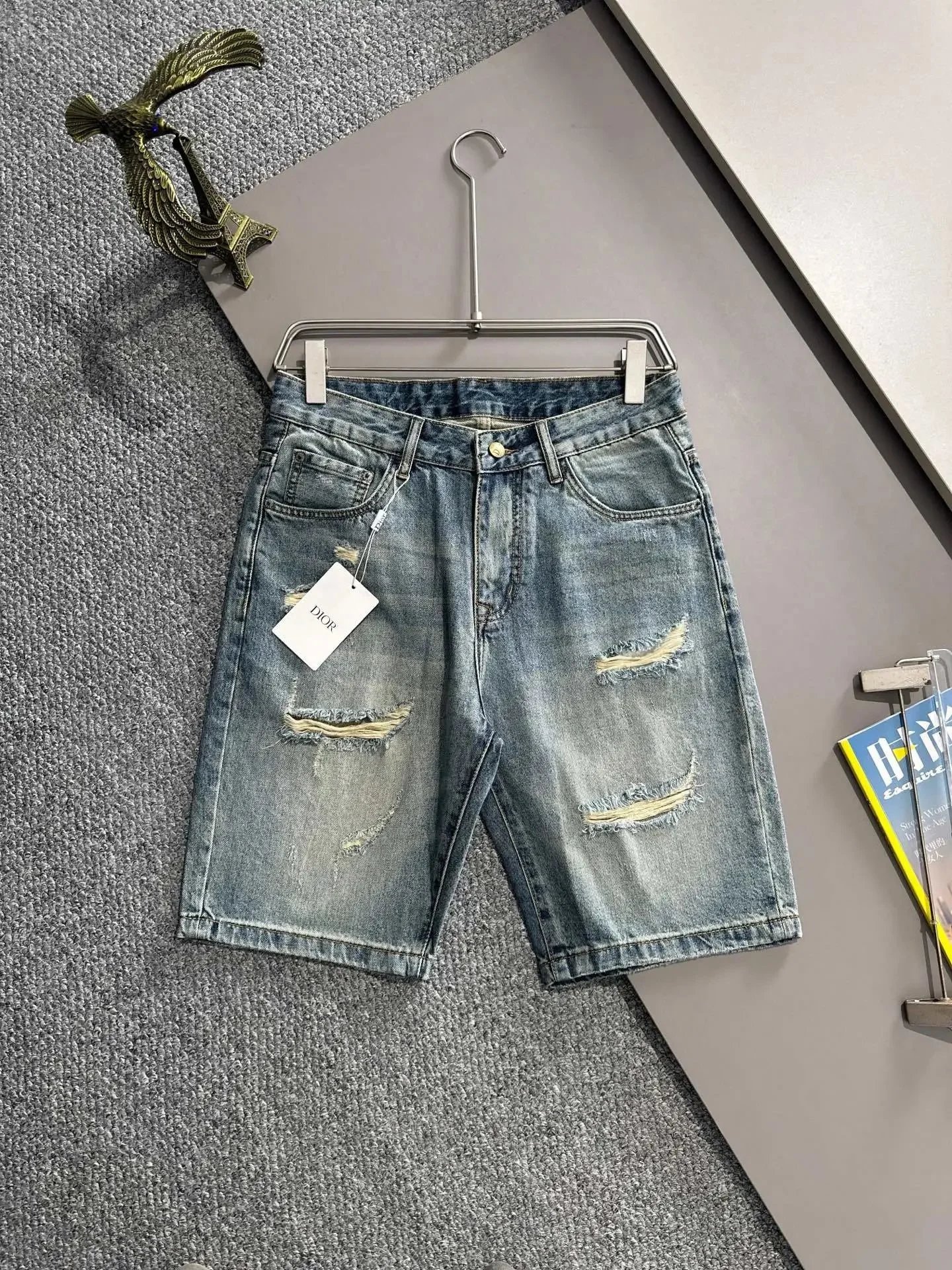 Chrome Hearts Shorts Distressed Denim — DI*OR