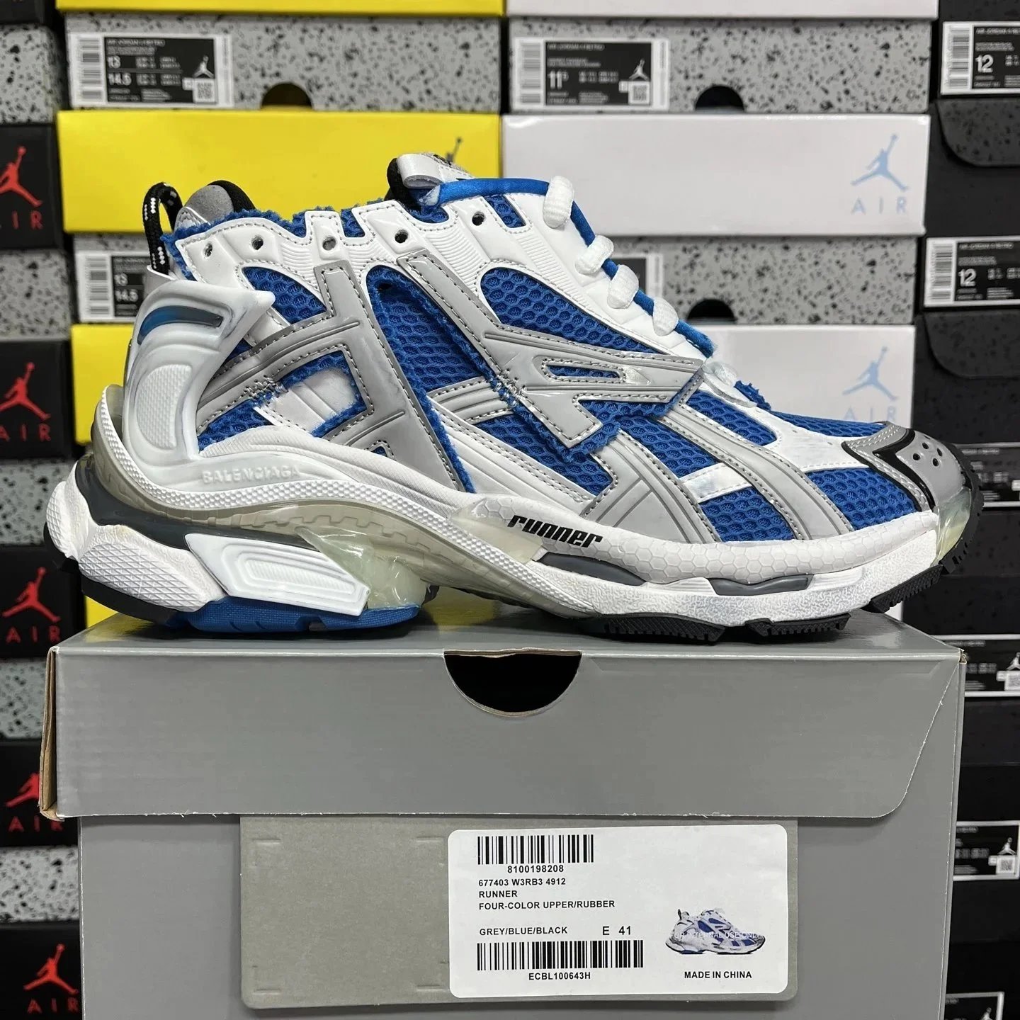 Balenciaga Sneakers Pumper Runner — Seventh-generation blue and white 34912