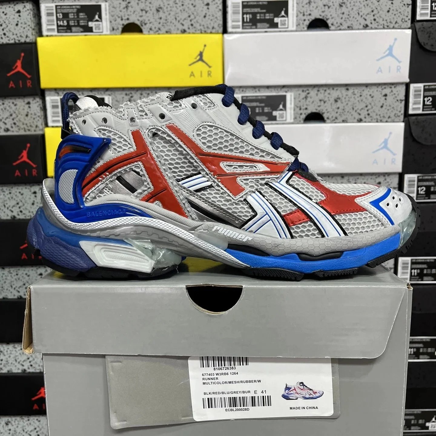 Balenciaga Sneakers Pumper Runner — Seventh-generation gray-blue-red 61264
