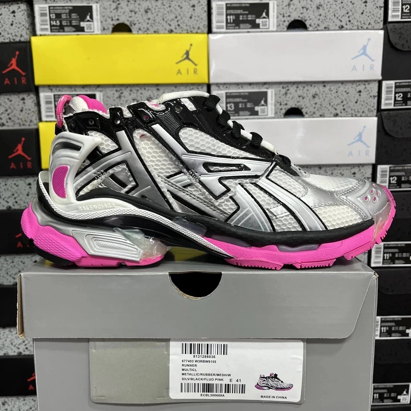 Balenciaga Sneakers Pumper Runner — Seventh-generation silver powder W9155