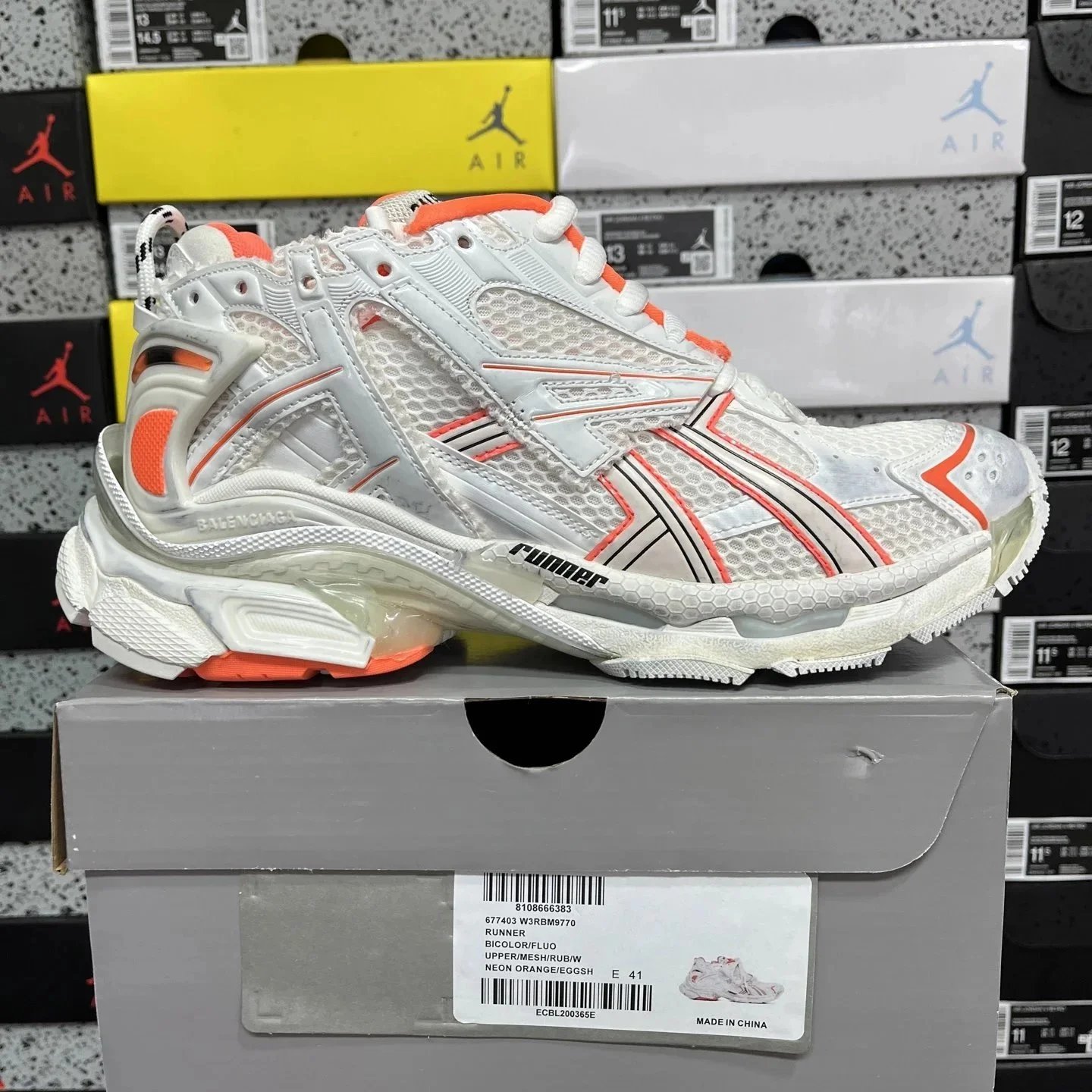 Balenciaga Sneakers Pumper Runner — Seventh-generation white-orange M9770