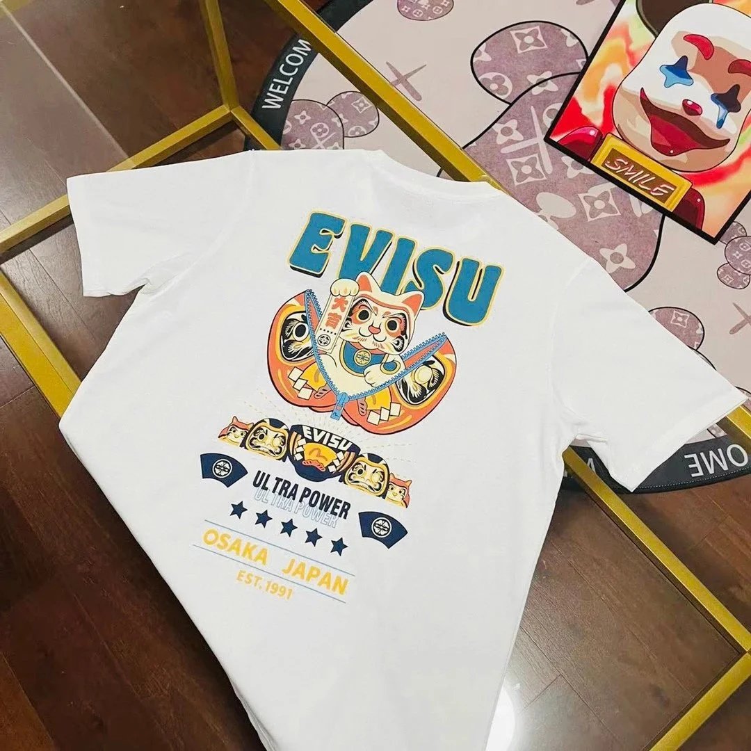 Evisu T-Shirts Seagull Logo Short-Sleeve T-Shirt — E *VIS U