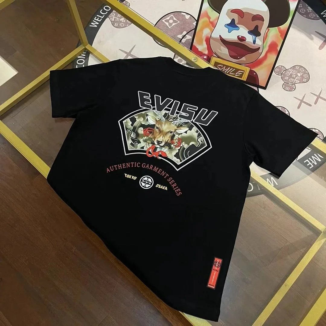 Evisu T-Shirts Seagull Logo Short-Sleeve T-Shirt — EV *IS U