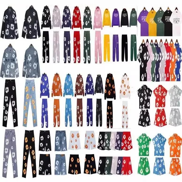 Floral Print Hooded Sweatshirt and Pants Set Multicolor Casual