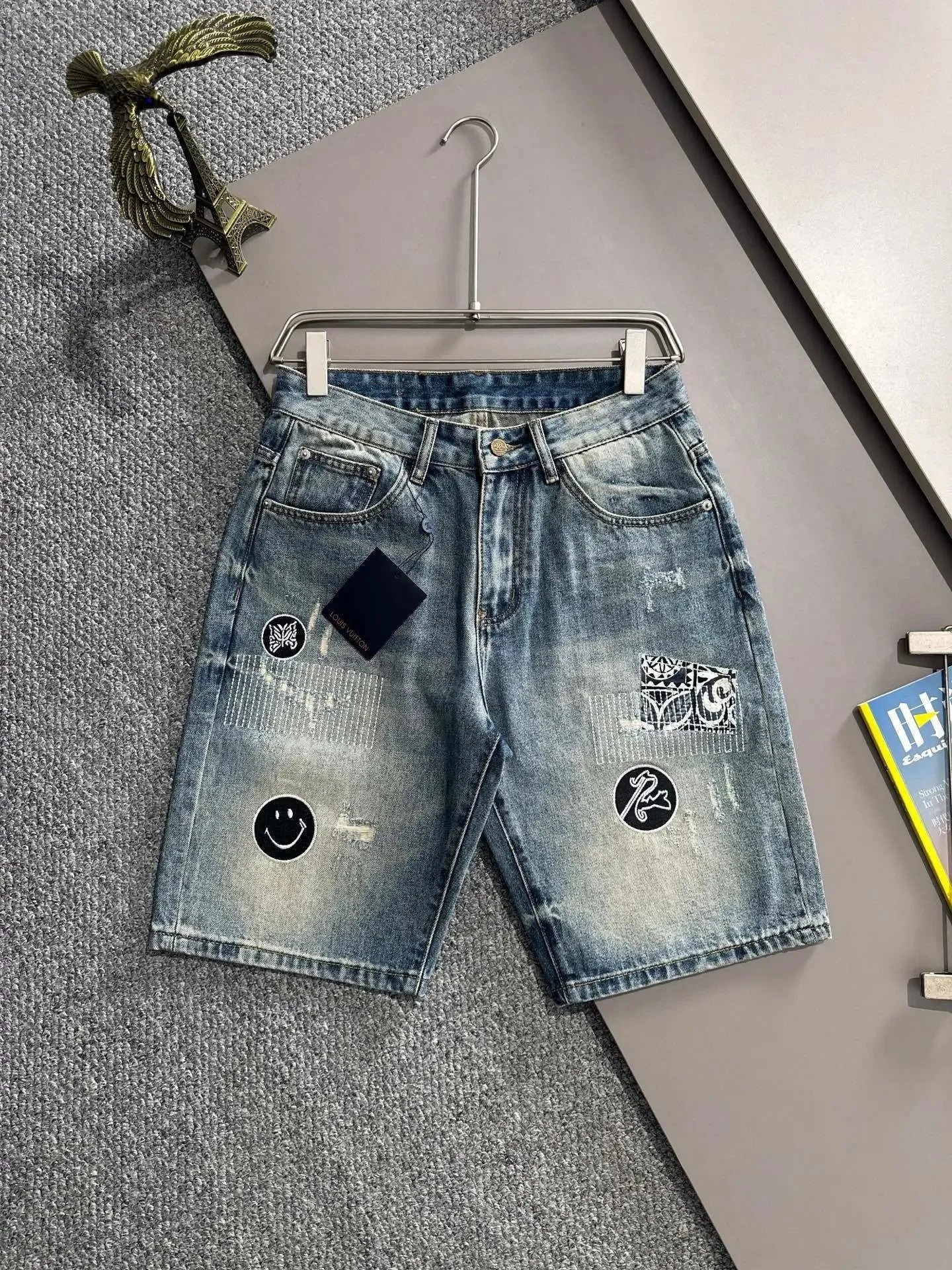 Chrome Hearts Shorts Distressed Denim — LO*UIS VUIT*TON