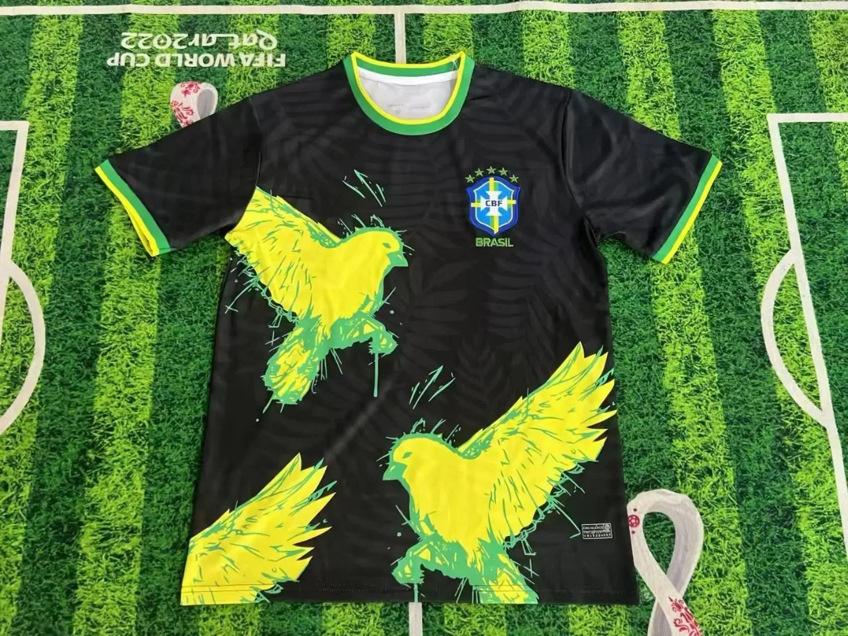 B Sport Football Jerseys Graphic Print — 2526 Black and Yellow Birds of Brazil