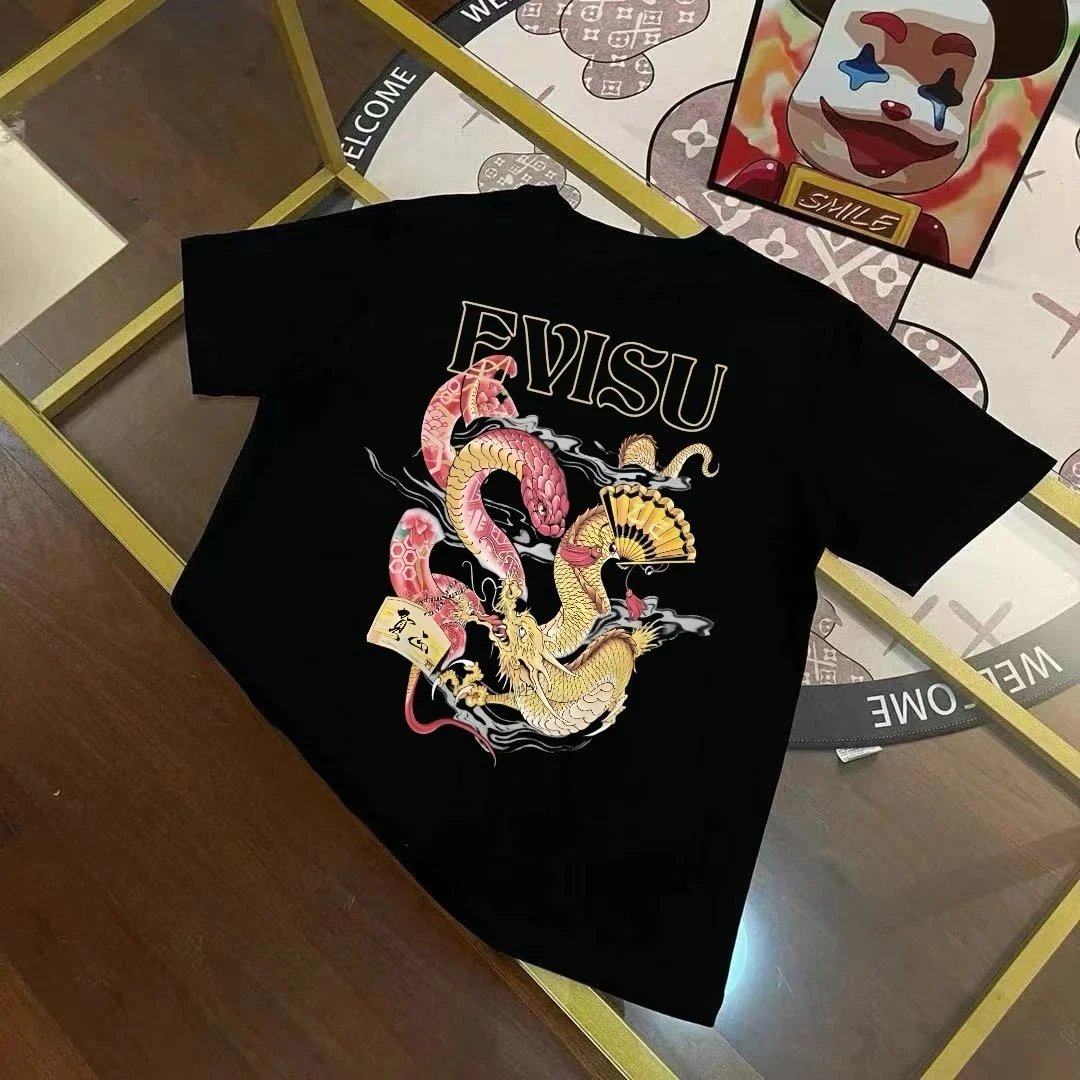 Evisu T-Shirts Short Sleeve Graphic — E V*IS U