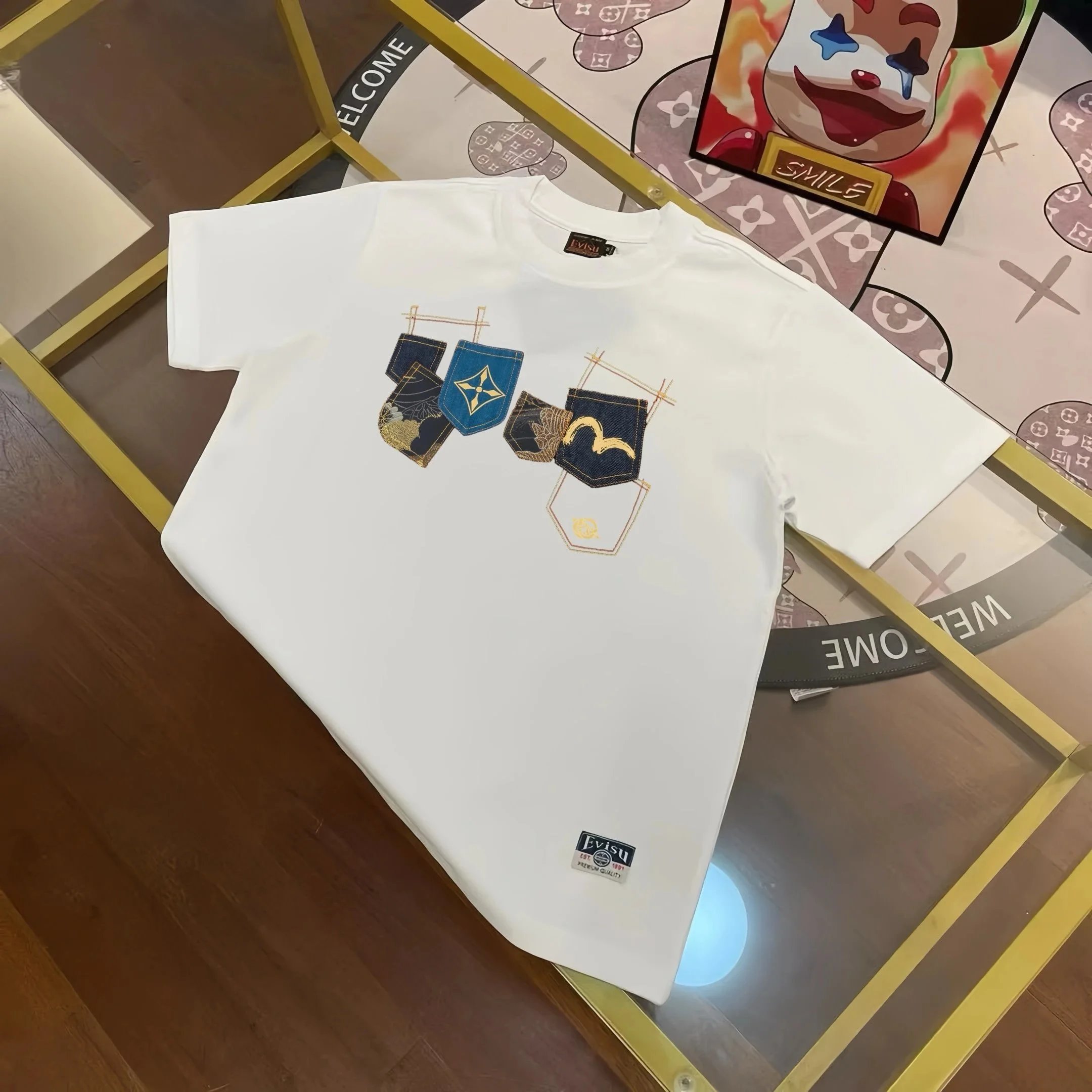 Evisu T-Shirts Short Sleeve Graphic — E*VIS U