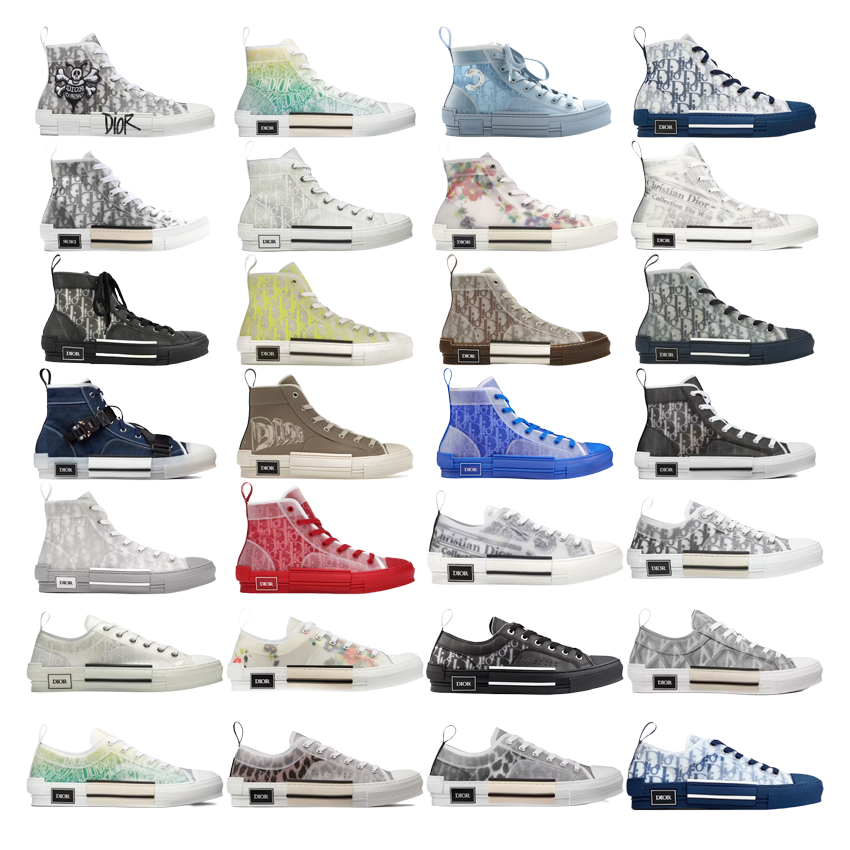 Dior B23 White Monogram High Top Sneakers