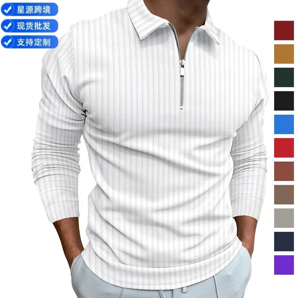 HFYIHGF Zippered Polo Shirt
