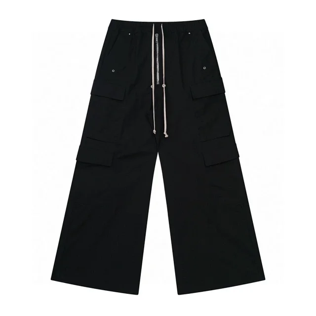 Cargo Pants Black Wide-Leg Utility Style