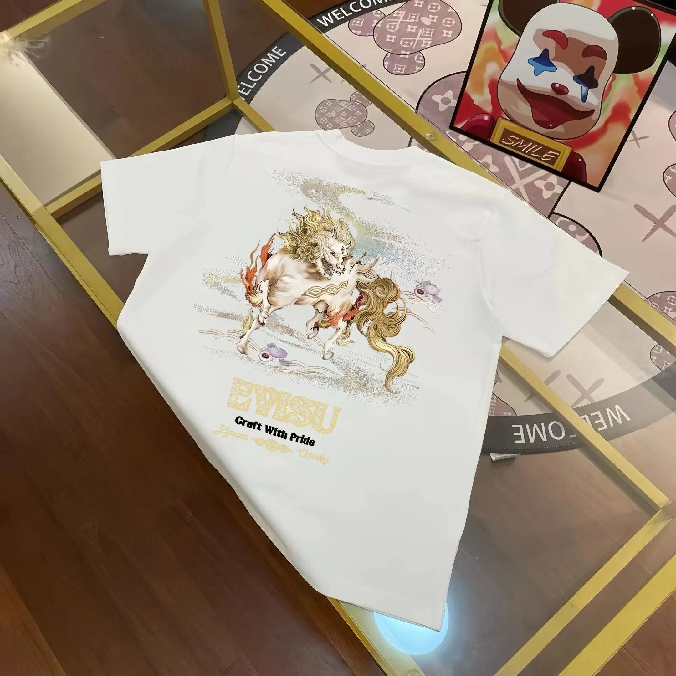 Evisu T-Shirts Short Sleeve Graphic — E V*I S U