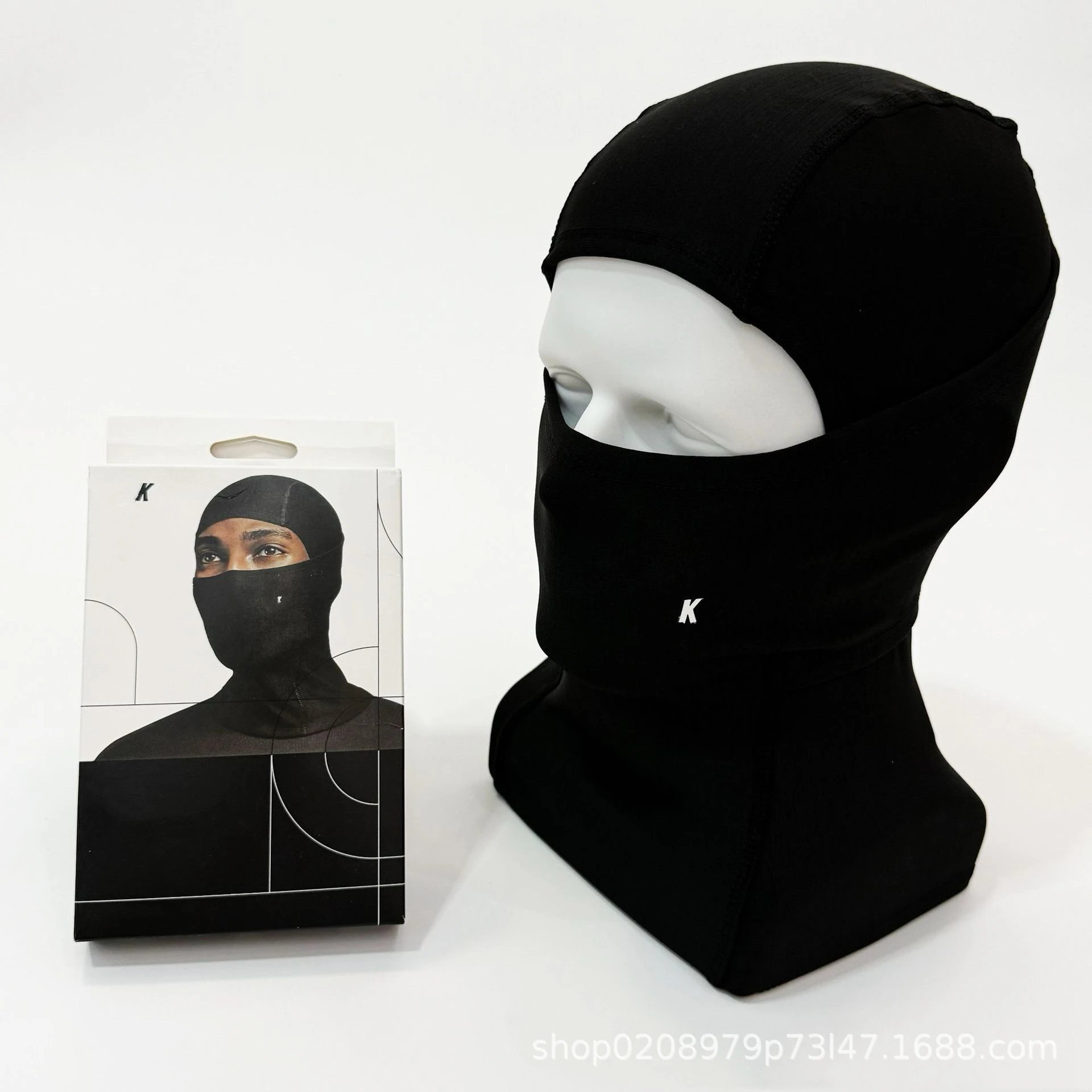 Unbranded Hats Full-Face Balaclava Mask — Letter-style black mask