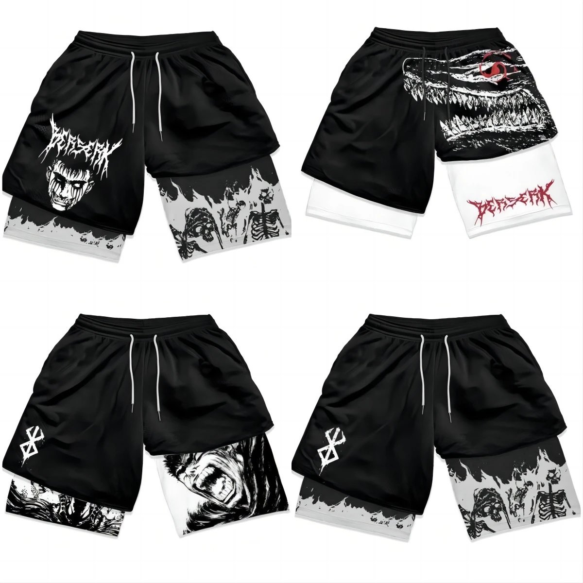 3D Berserk 2-in-1 Fitness Shorts