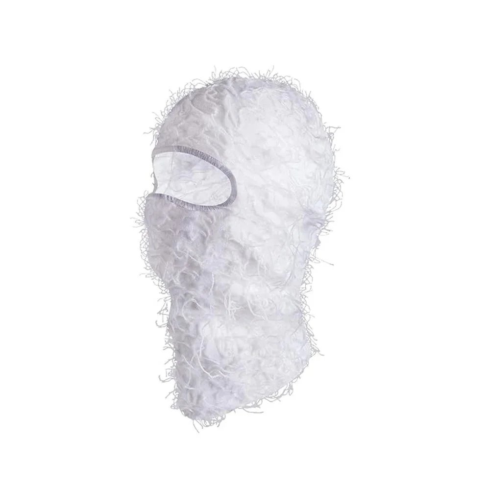 Unbranded Hats Knitted Single-Hole Balaclava — white