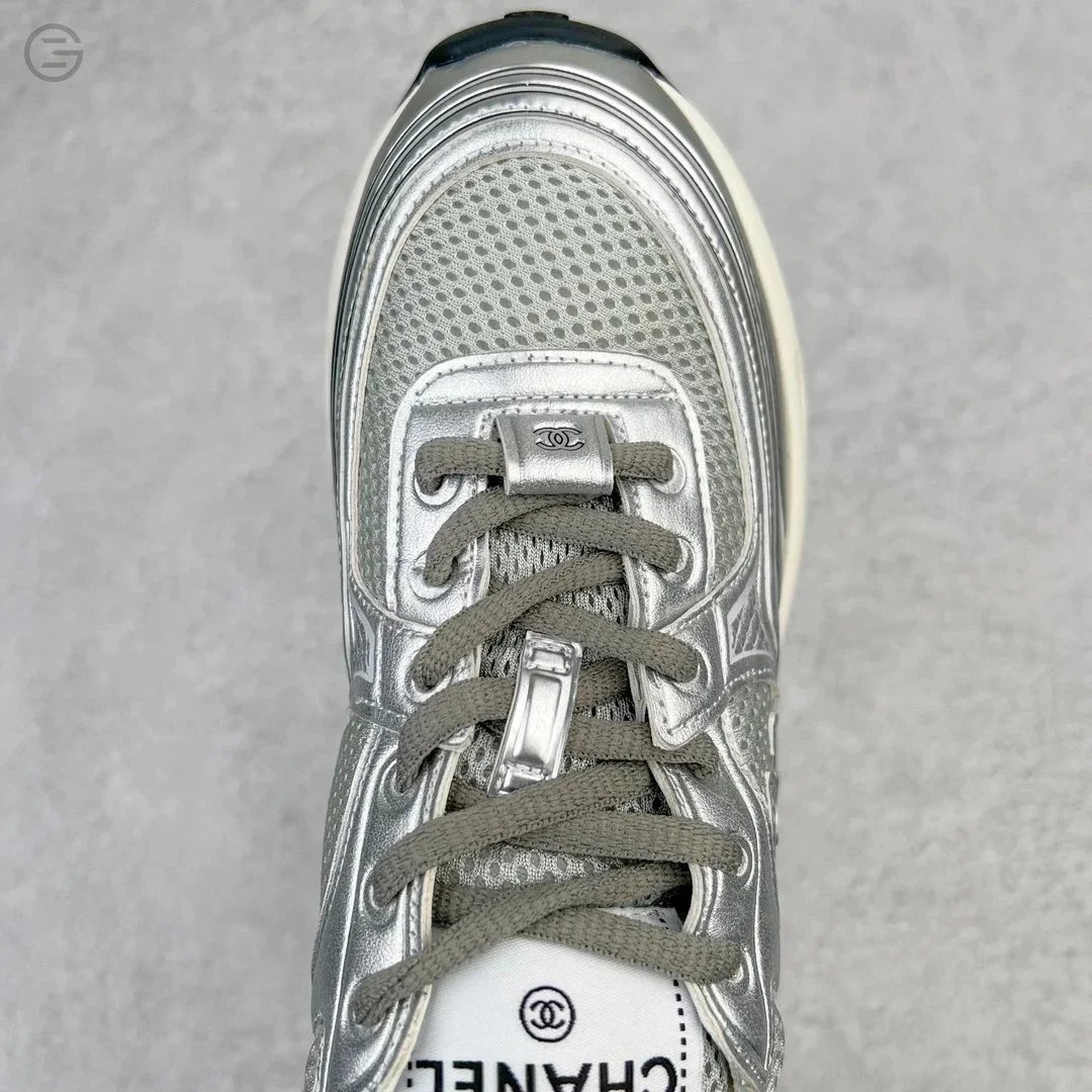 Chanel Runway Sneakers Orange and Brown Mesh Leather Chunky Sneakers - 4