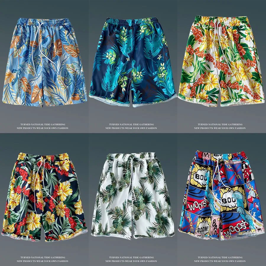 Men's Floral Straight-Leg Casual Aloha Hawaiian Sh