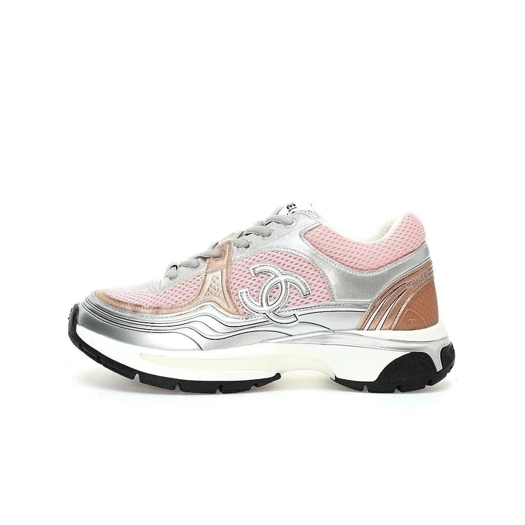 Chanel Runway Sneakers Pink Silver Chunky Sneakers