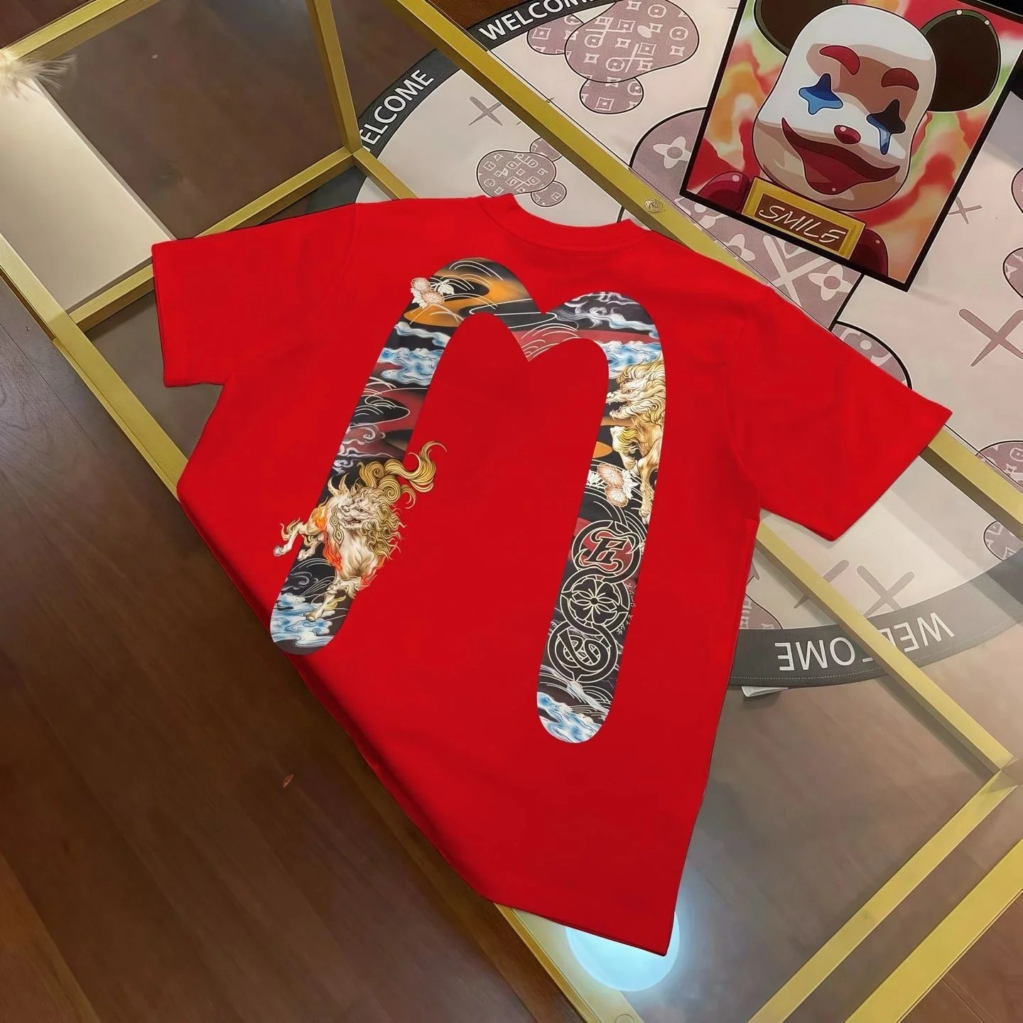 Evisu T-Shirts Short-Sleeve Graphic Print T-Shirt — E V*I SU