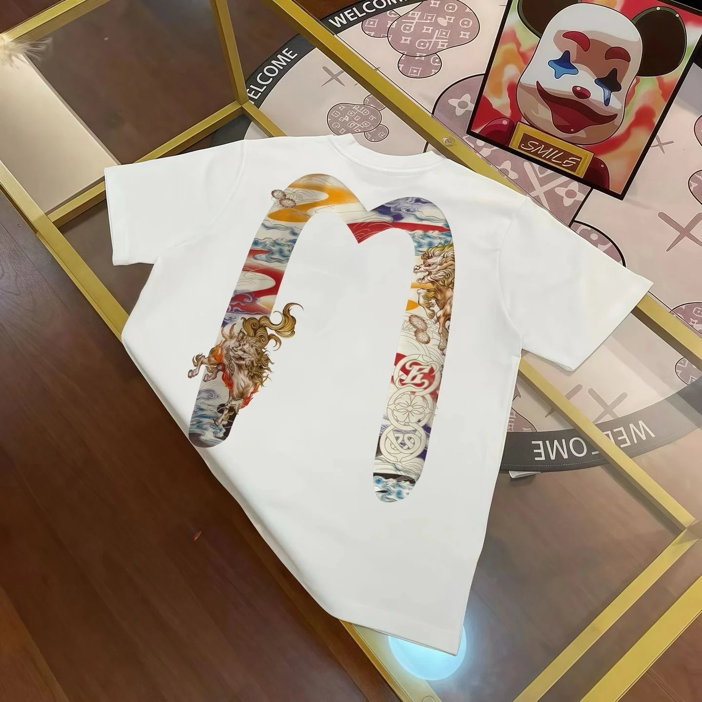 Evisu T-Shirts Short-Sleeve Graphic Print T-Shirt — E*VI S U