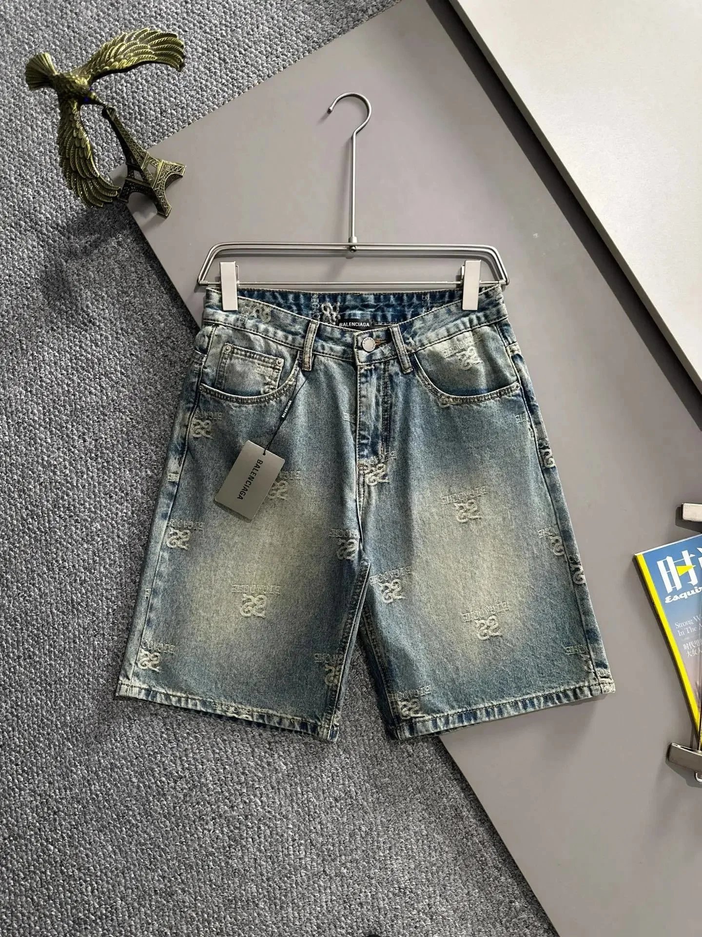Louis Vuitton Shorts Denim with Patterned Cuffs — B*ALENCIAGA