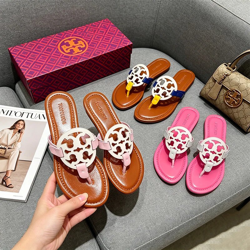 Tory Burch Sandals Double T rhinestone slide and thong image 3