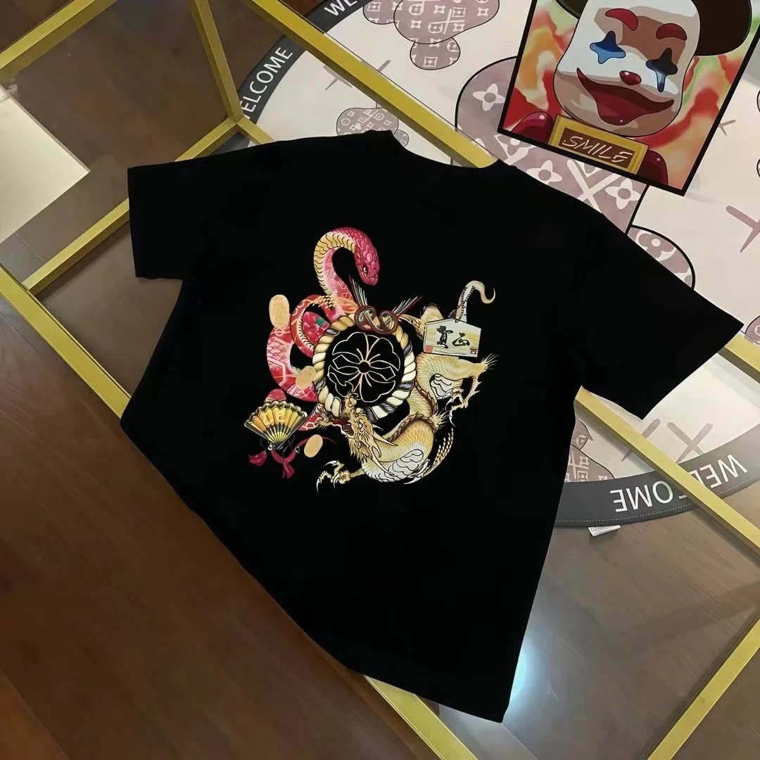 Evisu T-Shirts Short-Sleeve Graphic Print T-Shirt — E V I S*U