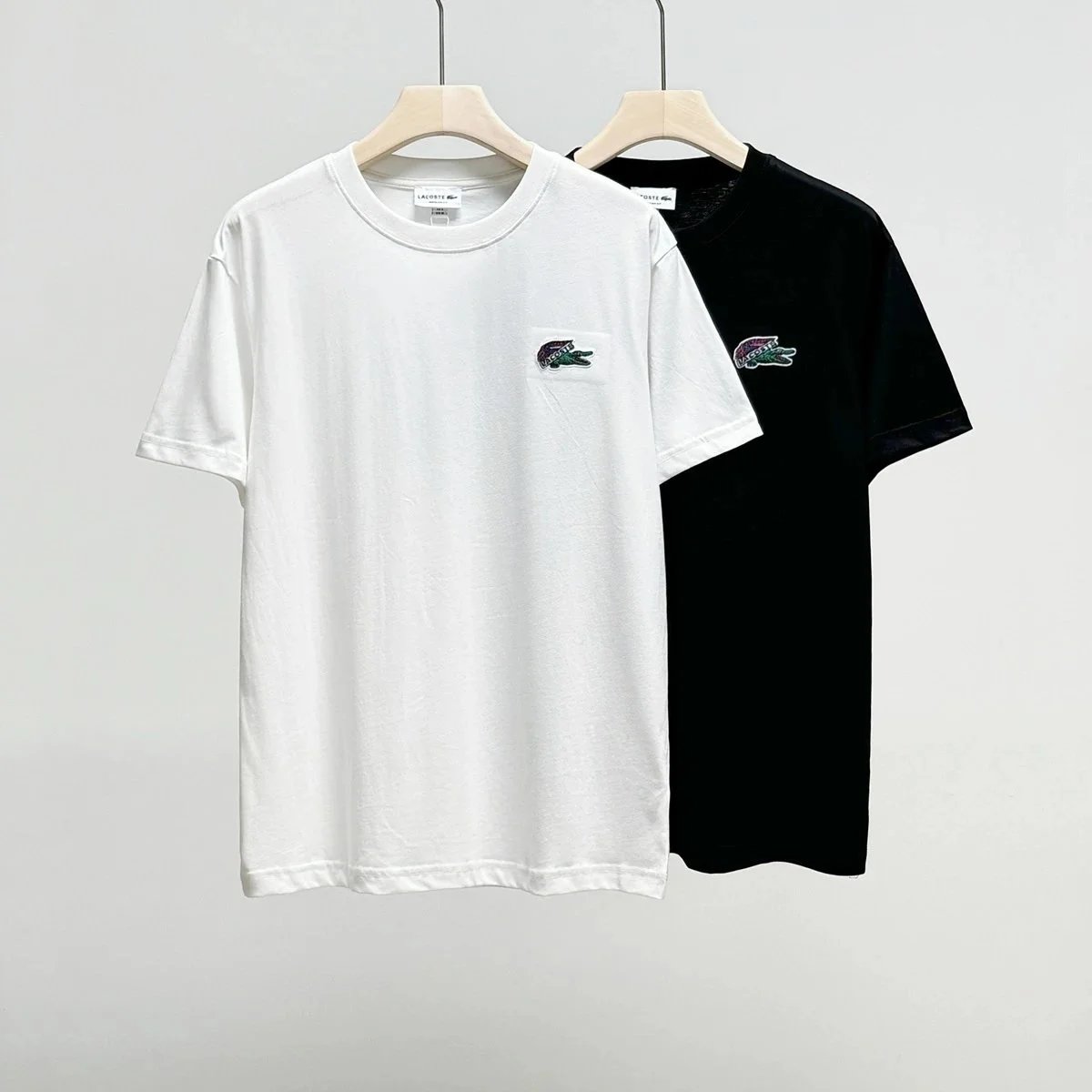 Lacoste Classic White Crocodile Embroidered T-Shirt