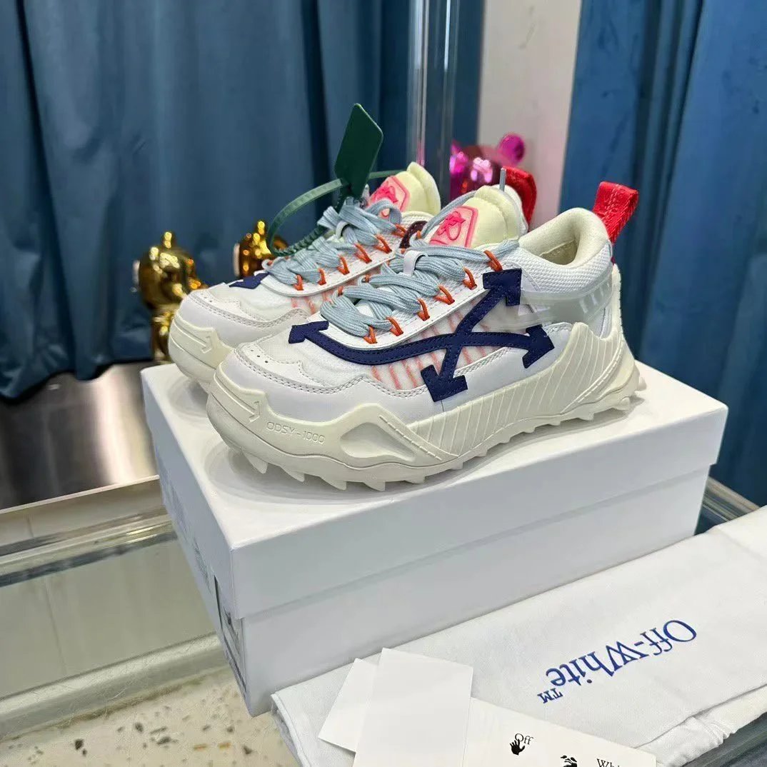 Off-White Sneakers ODSY-1000 — White, blue, and red