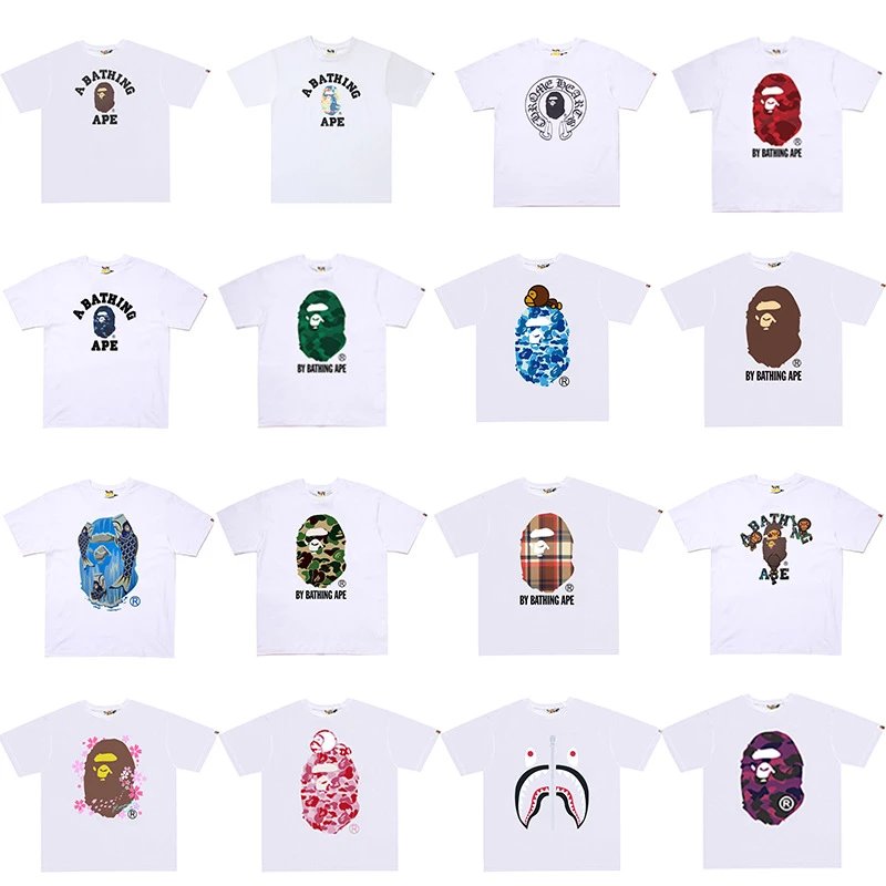 A Bathing Ape White Graphic Print Streetwear T-Shirt