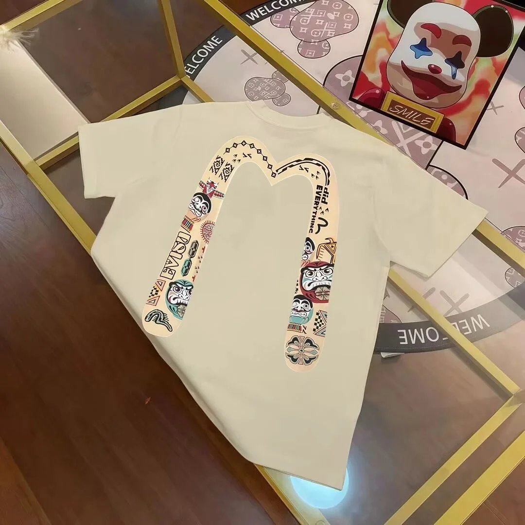 Evisu T-Shirts Short-Sleeve T-Shirt with Seagull Graphic — E V*I S U
