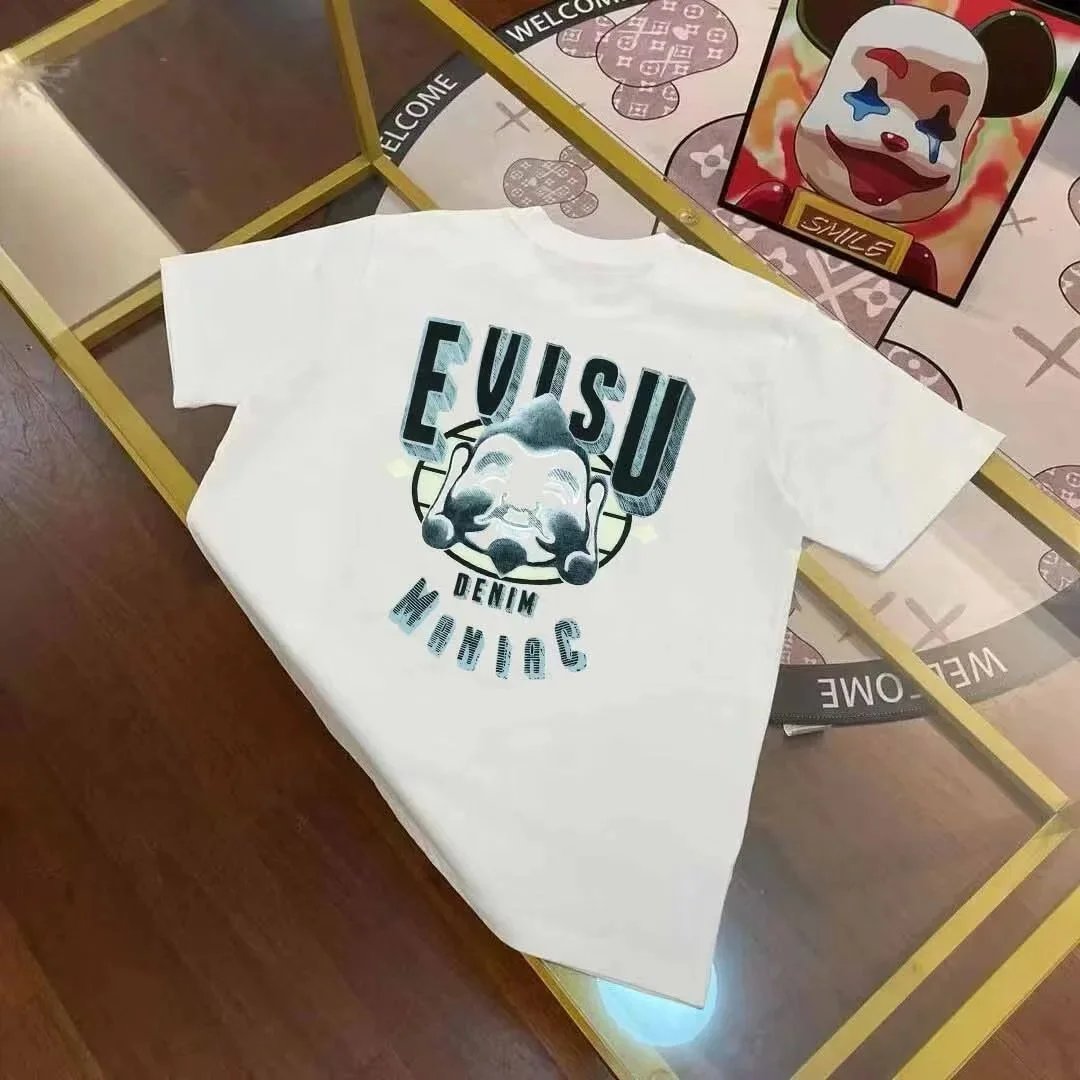 Evisu T-Shirts Short-Sleeve T-Shirt with Seagull Graphic — EVI *SU